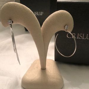 New Crislu sterlingSilver hoop w stone